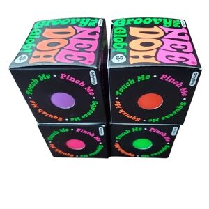 Schylling NeeDoh The Groovy Glob Multicolor Bundle Of 4 Squishy Ball Sensory New